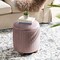 Modern Dusty Pleated Velvet Upholstered Storage Ottoman or Accent Stool with Rubberwood Ball Feet